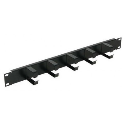 PHASAK Panel frontal 19" guia cables 1U 5 anillas PHASAK negro